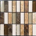 Emperador Brown Glass and Stone 300x300 mm