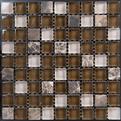 Emperador Brown Glass and Stone 305x305 mm